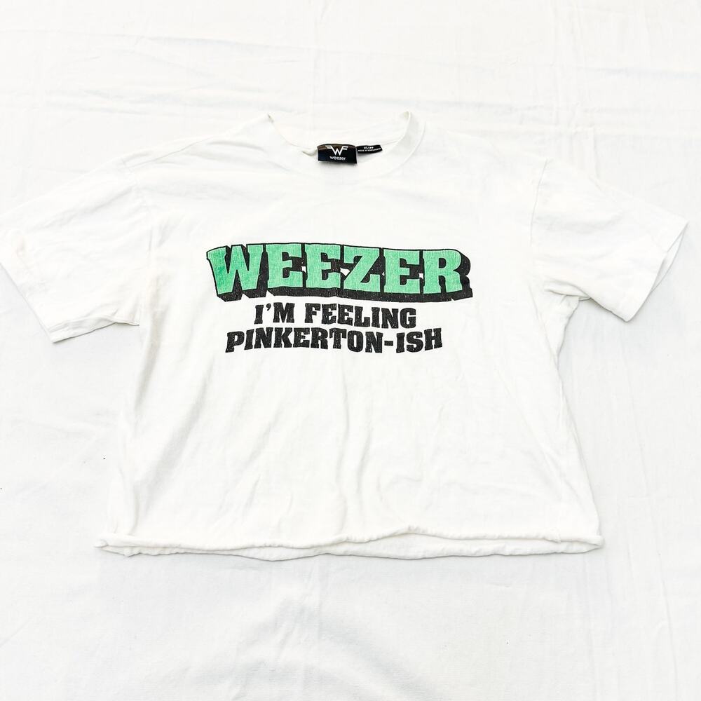 Weezer I'm Feeling Pinkerton-Ish White Cropped Tee Size XS